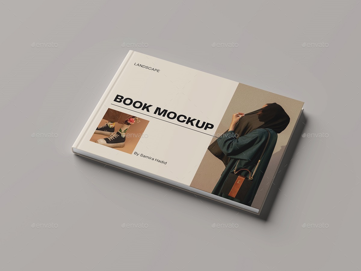 Landscape Book Mockup, Graphics GraphicRiver